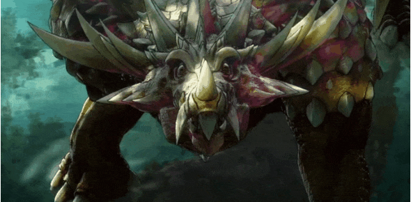 Anguirus spikes wiggle and distort time