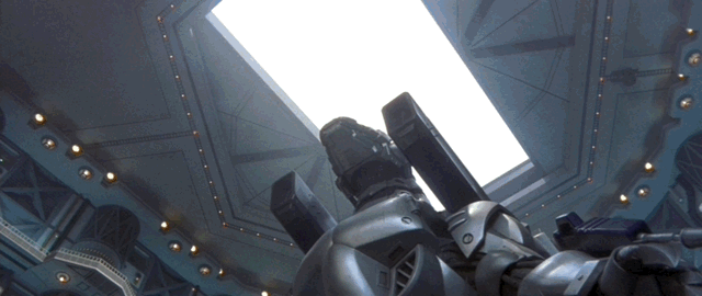 Kiryu being raised out of the ground for launch, looks similar to Evangelion